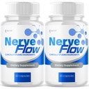 (2 Pack) Nerve Flow Capsules, Official Nerve Flow Pills Made with All Natural Ingredients, Maximum Strength NerveFlow Sciatic Support Supplement with Advanced Vitamins for Women & Men (120 Capsules)