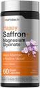 Horbäach Saffron + Magnesium Glycinate Supplement | 60 Vegan Capsules | Premium Blend | Helps Maintain Positive Mood | Non-GMO, Gluten Free Formula