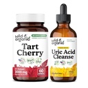Wild & Organic Tart Cherry 60 Capsules & Uric Acid Cleanse Tincture 4 fl oz