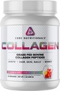 Core Nutritionals Hydrolyzed Collagen Peptides | Type I & III from Grass Fed Bovine | Hair, Skin, & Nails | Bone & Joint Support | 1 Pound (Strawberry Lemonade)