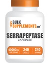 BulkSupplements.com Serrapeptase 40000 SPU Capsules - 500 Count (Pack of 1)