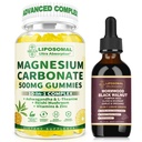 Liposomal Wormwood Cleanse Drops + Magnesium Gummies Bundle | 20-in-1 Herbal Liquid with Black Walnut & Clove + Sugar-Free Magnesium Complex for Daily Wellness Support