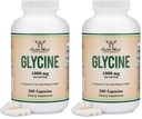 Glycine Supplement - 1,000mg Glycine Powder per Serving (300 Capsules) The Relaxing Amino Acid (Glicina) (Third Party Tested, Gluten Free, Non-GMO) by Double Wood (Pack of 2)