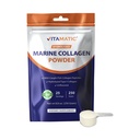 Vitamatic Hydrolyzed Marine Collagen Powder 250g (8.8 oz) – Wild-Caught Fish Collagen Peptides – Type I Collagen – Unflavored Protein Powder – 10g per Serving