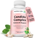 Suplemento Candida Cleanse para Balance &amp; Support, Candidase Detox, Mujeres &amp; Hombres Gut Health & Flora, pH Level, Intestinal Health. Probióticos Lactospore®. Anti Yeast Overgrowth W/ Oregano, Caprylic Acid