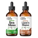 Wild & Organic Sea Moss Tincture 4 fl oz & Lion's Mane Tincture 4 fl oz