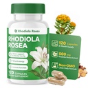 Rhodiola Rosea Supplement 500mg, 120 Vegan Capsules, Standardized Extract with 3% Rosavins & 1% Salidroside, Stress Support, Energy & Focus