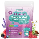 21-in-1 Parasite Cleanse for Humans & Kids – Herbal Gut Health & Digestive Gummies with Wormwood, Pumpkin Seed, Probiotics, Vitamin C, D3 & Zinc, Immune & Digestive Balance, Sugar Free, 60 Gummies