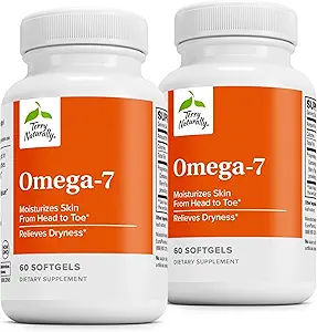 Terry Naturalmente Omega-7 - Suplemento dietético con ácidos grasos esenciales - Suplemento nutricional para apoyar la salud de la piel con Buckthorn Mar, Pulpa de Berry &amp; aceite de semilla - 60 Softgels (Pack of 2)