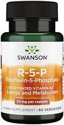 Swanson R-5-P (Riboflavin-5-Phosphate) - Vitamin B2 Supplement Promoting Energy, Metabolism & Vision Health - Natural Wellness Formula - (60 Capsules)