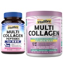 Vitalibre Multi Collagen Peptides 180 Caps and Multi Collagen Peptides Powder 16oz