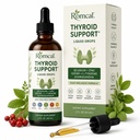 Thyroid Support for Women Liquid Drops Selenium with Zinc, Iodine, L-Tyrosine & Ashwagandha, Alcohol-Free, Non-GMO 11 fl oz
