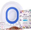 2-in-1 Yoni Steaming Kit - Foldable Toilet Seat, Natural Herbal Blend - V-Steam for Detox, Cleansing, PH Balance, Odor Control - Blue