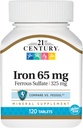 21st Century Iron 65 Mg Ferrous Sulfate 325 Mg Tablets, 120 Conde (Pack of 2)