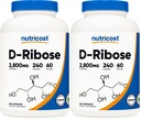 Nutricost D-Ribose 700mg (2800mg Per Serving), 240 Capsules - Vegetarian Friendly, Non-GMO, Gluten Free (Pack of 2)