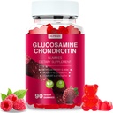 Glucosamine Chondroitin Gummies - 3000MG Extra Strength Joint Support Supplement with MSM & Elderberry, Flexibility, Antioxidant Immune Support Gummy for Adults, Men &amp; Women - 90 Raspberry Gummies
