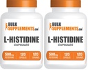 BulkSupplements.com L-Histidine Capsules - as L-Histidine Base, Histidine Supplement - Essential Amino Acid & Gluten Free, 1 Capsule per Serving, 120 Capsules (Pack of 2)