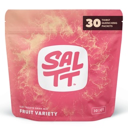 SALTT Electrolytes Embalajes de Polvo, Empaquetado de Variedad de Frutas (30 Packets) - Magnesio, Potasio, Sodio, Minerales de Traza - Vegan, Libre de Azúcar - Esenciales de Viaje - Made in USA