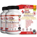 True Relief Max Blood Balance Support, 60 Veggie Capsules, with Banaba Leaf, Juniper Berry, Herbs & Vitamins (2)