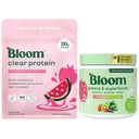 Bloom Strawberry Watermelon Clear Protein and Strawberry Kiwi Greens Powder Bundle