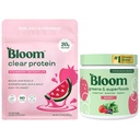 Bloom Strawberry Watermelon Clear Protein and Berry Greens Powder Bundle