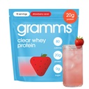 GRAMMS Clear Protein Powder 20G Protein for Women & Men | Grass-Fed Whey Isolate, Zero Sugar, Zero Lactose, Non-Bloating, Non-GMO (18 Servings) (Strawberry Acai)