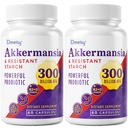 Akkermansia Supplement - 300 Billion AFU Akkermansia Muciniphila, Akkermansia Probiotic for Women & Men, for Boost, Digestive, Gut, Immunity, Enhances Gut Lining Function & Intestinal Walls, 120 Count