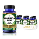 Lunakai USA Made Pure Moringa Capsules – Advanced Moringa Leaf Extract Supplement with Ashwagandha, Boswellia, Ginseng & Turmeric - 6 Pack