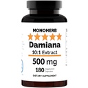MONOHERB Damiana 10:1 Extract - 500 mg per Capsule - 180 Capsules - 180 Servings