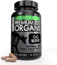 Paleo Pro O.G. Blend Premium Beef Organs Capsules, Kidney, Heart, Liver, Spleen and Pancreas from Grass Fed & Pastured Cows, Suplemento dietético, sin hormonas adicionales o antibióticos, 180 cápsulas