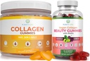 Purify Life Marine Collagen &amp; Vegan Collagen Bundle, Gummies Vitamins for Hair Skin and Nails Health (90 Chews), Pore Reducer &amp; Elasticity, Reemplace Capsules, Pills