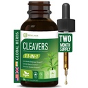 Cleavers Extract Drops for Lymphatic Drainage & Immune Sytem Support, 11-in-1 Blend with Turmeric & Elderberry, Fast-Absorbing Tincture | Gluten-Free Alcohol-Free Vegan Herbal Liquid | 2 oz