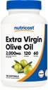 Nutricost Extra Virgin Olive Oil Supplement (2,000mg) 120 Softgels - Gluten-Free, GMO-Free, 60 Servings