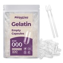Empty Gelatin Capsules Size 000-100 Count Bovine Bone Gel Capsules Empty | Quick Dissolve | All Size | for Powder & Liquid DIY Filling