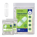 Vegan Size 0 Separated Capsules, 200 Count | Plant-Based, Clear Empty Capsules, DIY Supplement Filling, Gluten-Free, Non-GMO, Kosher & Halal Certified