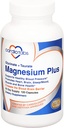 Magnesium Plus – 200 mg de Glycinate de Magnesio y Taurate de Magnesio para Presión de Sangre, Corazón, Cerebro, Apoyo a la Moda del sueño – Altamente concentrado y bien absorbido - 120 cápsulas