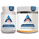 Ayush Herbs Carditone 60 Serving & CoCurcumin 5.2 Oz Jar Supplements