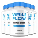 Virile Flow Capsules, Maximum Strength All-Natural Supplement for Men, Official VirileFlow Advanced Premium Formula Vitamin Pills (5 Pack)