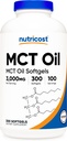 Nutricost MCT Oil Softgels 1000mg, 300 SFG (3,000mg Serv) - Grande para Keto, Ketosis y dietas Ketogénicas