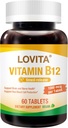 Lovita Vitamina B12 1000 mcg (B12 Vitaminas como Cyanocobalamin), Timed Release B12, Vegan-Friendly, Supports Nervous System, 60 Tabletas Vegetarianas (2 Month Supply)