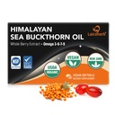 Laicuherb Sea Buckthorn Oil Capsules for Skin Immune & Hair, 1000mg Per Serving Organic Supplement with Omega 7-3-6-9, 30 Softgels for Adult Whole Berry Sea Buckthorn for Dryness, Gluten-Free, USDA