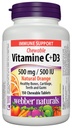 Webber Naturals Vitamin C+D3 500 mg/500 IU, Natural Orange, 150 Chewable Tablets