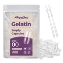 Empty Gelatin Capsules Size 00-200 Count Bovine Bone Gel Capsules Empty | Quick Dissolve | All Size | for Powder & Liquid DIY Filling