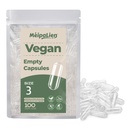 HPMC Empty Capsules Size 3-100 Clear Count Pill Capsules Empty - Plant-Based Cellulose | Vegetarian, Halal, Non-GMO | for DIY Supplement & Herbal Filling