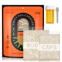 Vegan Capsules Size 1, 1000 Count Premium Empty Capsules Separated in Bags, Clear Separated Empty Size 1, Pill Caps for DIY Supplement Filling