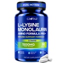 Crotar Lysine 1000mg Capsules with Monolaurin | Immune Support Supplement + Lip, Skin Support | Dual Action Essential Amino Acid Formula | Monolaurin and Lysine Supplement | 90 Capsules