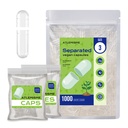 Vegan Size 3 Separated Capsules - 1000 Count Premium Plant-Based Clear Empty Capsules for DIY Supplement Filling, Gluten-Free, Non-GMO, Kosher & Halal Certified