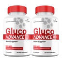 (2 Pack) Gluco Advance Capsules, All Natural Supplement Maximum Strength, Gluco Advance Premium Blood Formula Pills, 2 Month Supply