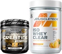 MuscleTech Creatine + Whey Protein Isolate Bundle Platinum Creatine Iso Whey Clear, Orange