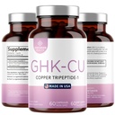 GHK-Cu Copper Peptide Supplement 5mg with BioPerine, 60 Capsules